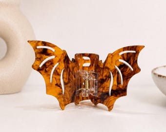 Brown Torte Bat Acrylic Hair Claw Clip New