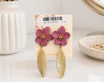 Pomina Maueve Gold Flower Earrings New