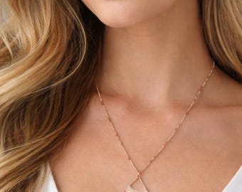Pomina Rose Gold O al Scroll Necklace New