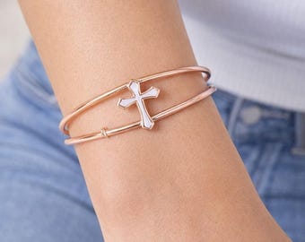 Pomina Gold Silver Cross Bangle New