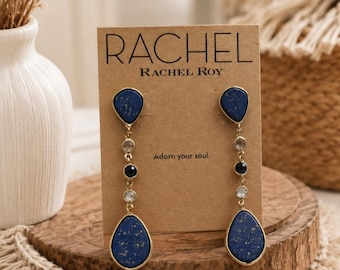 Rachel Rachel Roy Gold Blue Earrings New