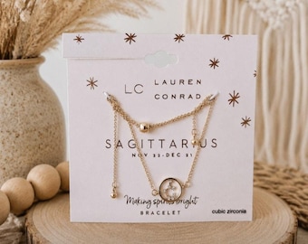 LC Lauren Conrad Sagittarius Gold Bracelet New