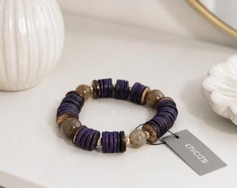 Chicos Stone Lila Stretch Armband Neu