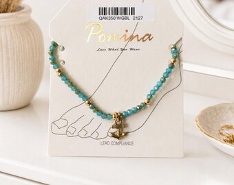 Pomina Semi Precious Anchor Gold Anklet New