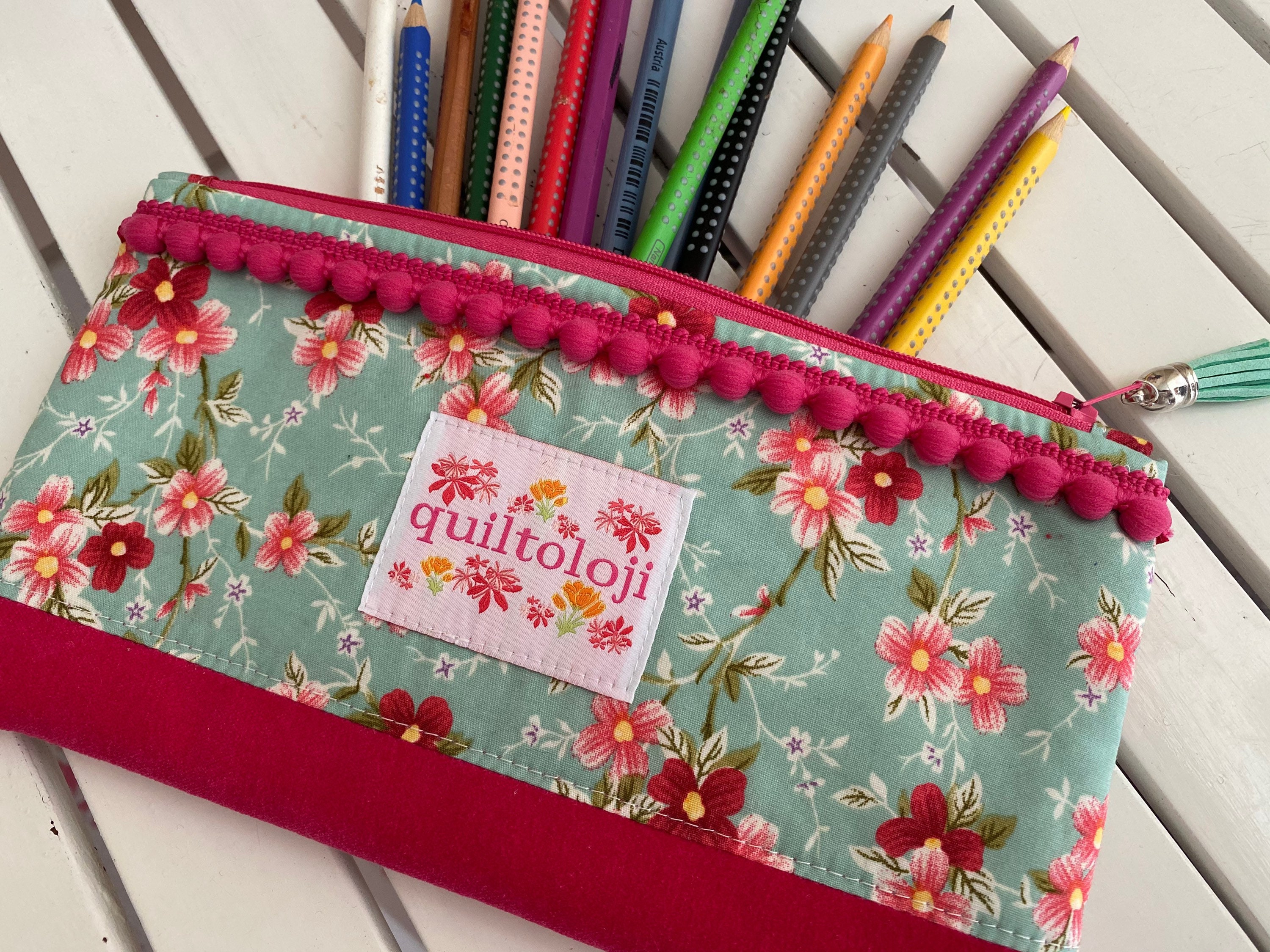 Pencil case / Handmade Zipper Pencil Case/ Pencil Pouch / Make Etsy