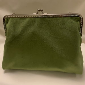 Beautiful Makeup Bag in a Olive Green Velvet