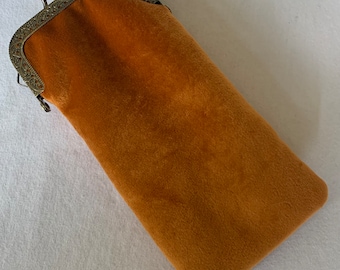 Beautiful Victorian/Edwardian inspired glasses case in a beautiful burnt orange velvet fabric