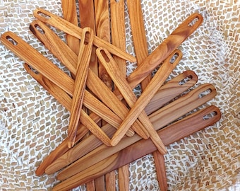 Weaving Needle Almond 3 Sizes Big Eye Tapestry Needles Flat Wooden Weaving Loom Needle