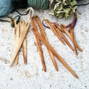 Olivewood Weaving Needle Olivewood Tapestry Needle Flat Wooden Weaving Needle Loom Needle Aiguille àTissage Aguja Madera Weben Webnadel Holz