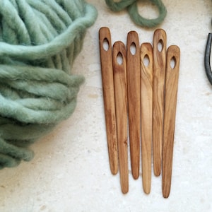 Nalbinding Needle Olive Wood Oslo Stitch Viking Needle Small Olivewood Nålebinding Needle