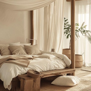 Benutzerdefinierte Baumwolle Betthimmel Schal für alle Bettgrößen, Himmel Panels für Bett, Montessori Baumwolle Himmel Schal Vorhänge, Himmelbett Dekor drapieren