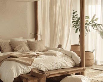 Custom Cotton Bed Canopy Shawl for all Bed Sizes, Canopy Panels for Bed, Montessori Cotton Canopy Shawl Curtains, Canopy Bed decor Drape