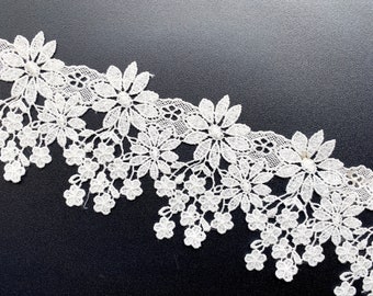 Lace Fabric Lace Trim Floral Vintage Lace DIY Sewing Material 8 cm Wide Sold by the Meter No.D05