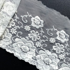 Lace Fabric Lace Border Cotton Vintage Lace DIY Sewing Material 12 cm Wide Ivory Sold by the Meter No.A06