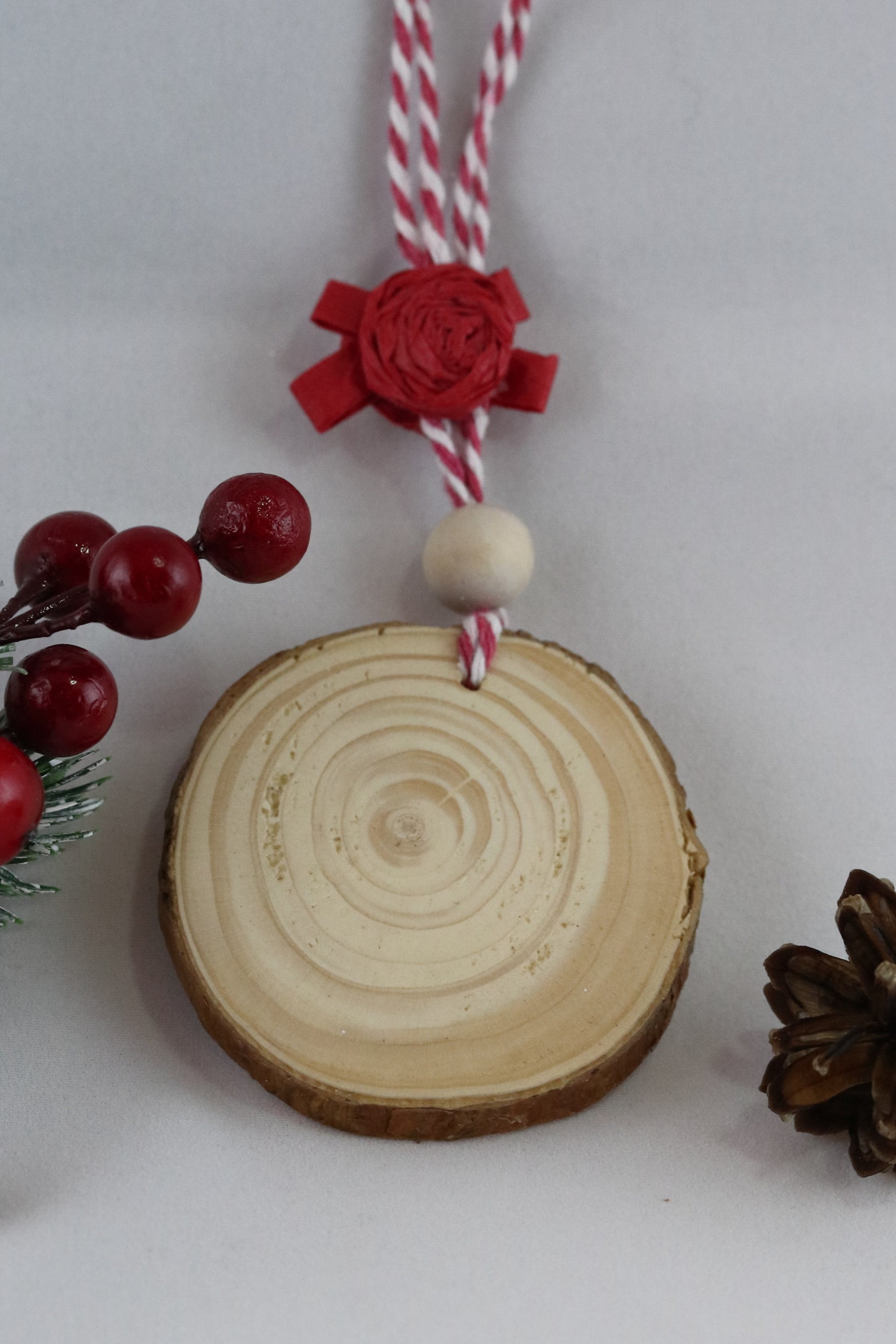 Decorative hanging wood slice ornament decoupaged wood slice Etsy