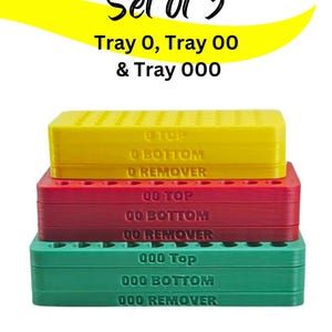 3 Unit Tube Rack - MicroCentrifuge Tube Tray for 0.5ml - 2ml Centrifuge Pipe sizes 0, 00 and 000, 50 Holes per tray Set of all 3 Trays