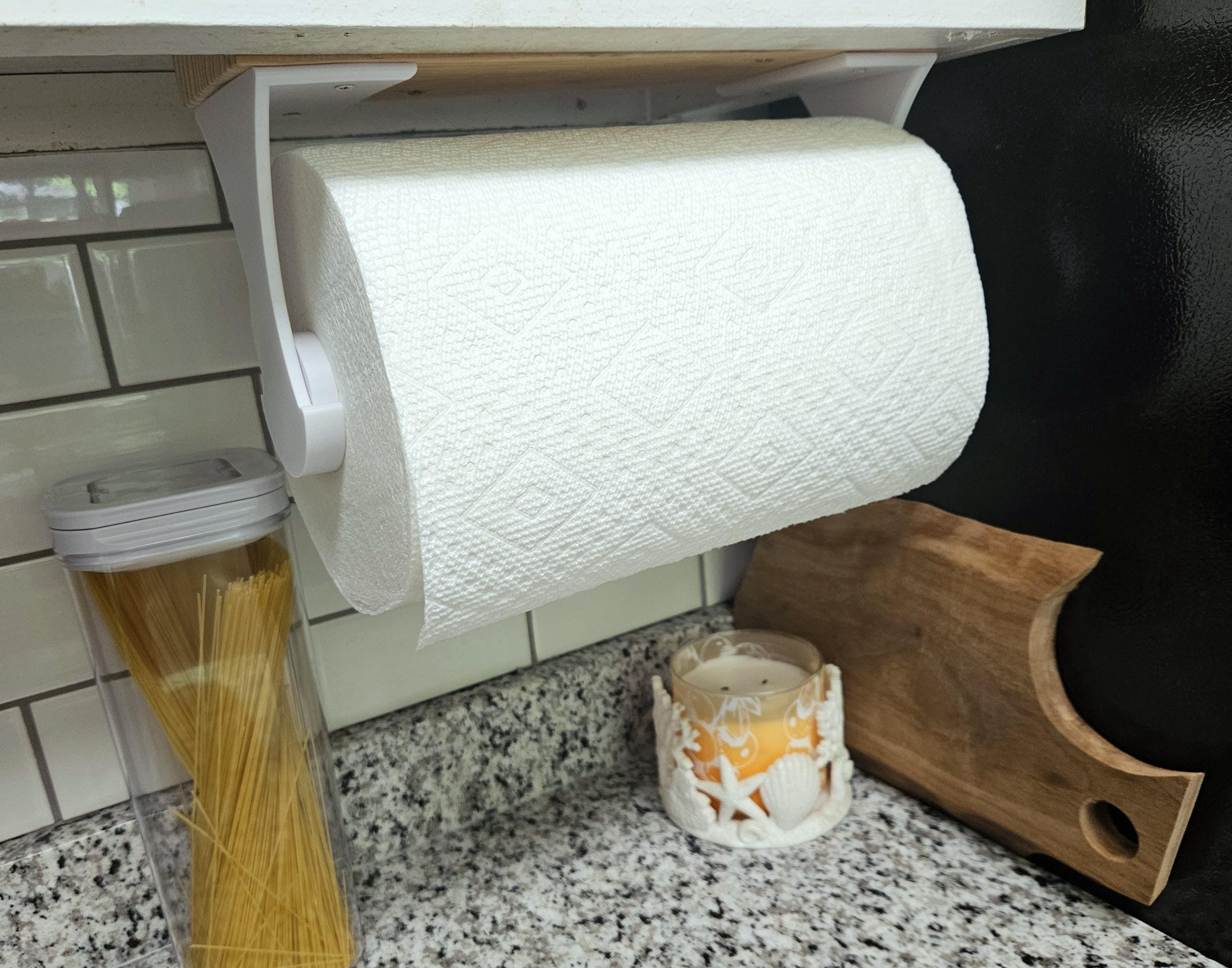 Oversized - Paper Towel Holder for Large or Jumbo sized rolls - Under Cabinet Mount