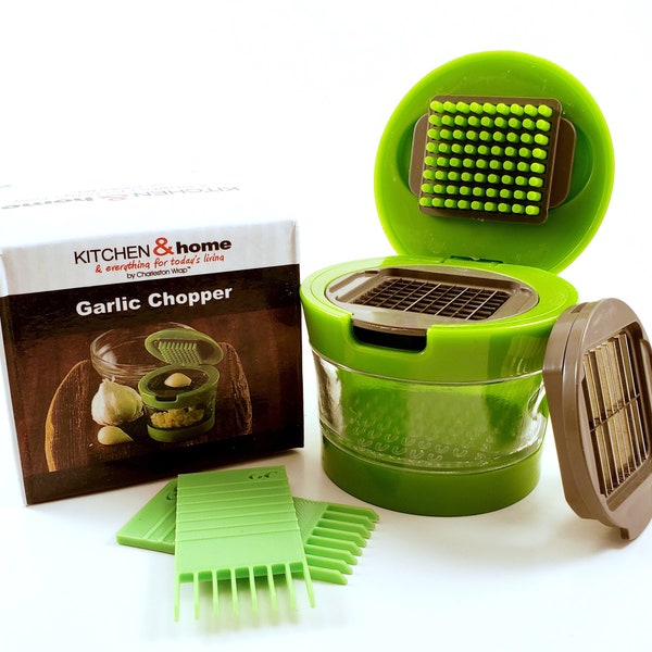 Garlic Chopper, Press, Cutter & Mincer - Handheld Mini Sized for Garlic, Small Vegetable or Onion - Crush garlic like a Pro!