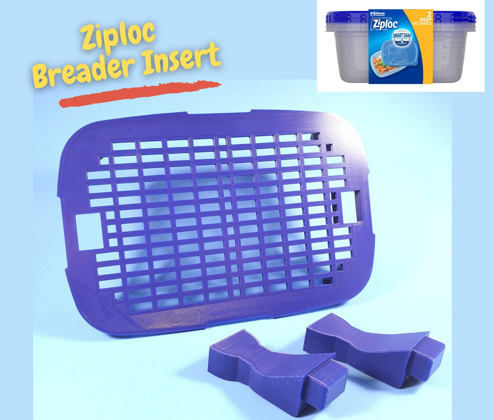 Breader Bowl Insert for Ziploc Container for Breading Hand Cut Fries,  Pickles, Chicken Tenders, Shrimp and More 