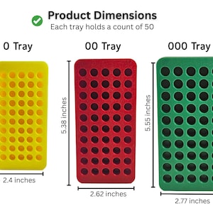 3 Unit Tube Rack - MicroCentrifuge Tube Tray for 0.5ml - 2ml Centrifuge Pipe sizes 0, 00 and 000, 50 Holes per tray zdjęcie 3