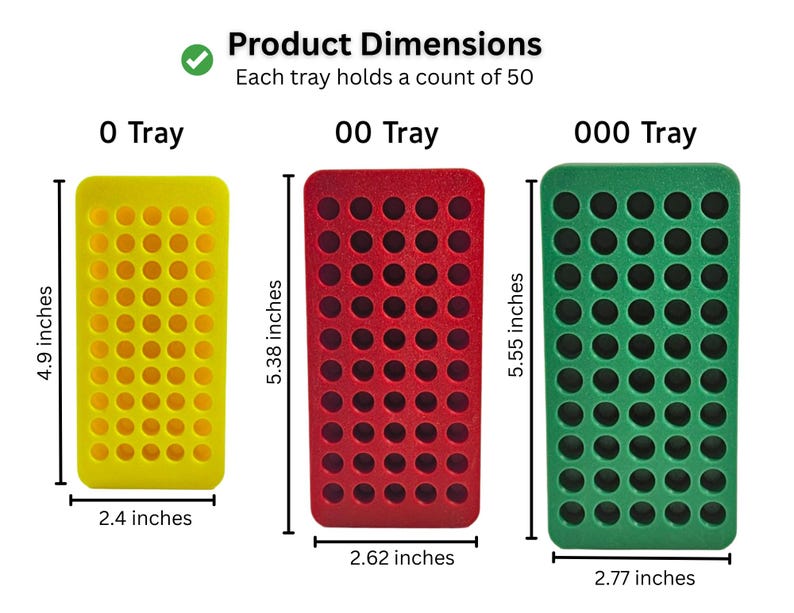 3 Unit Tube Rack - MicroCentrifuge Tube Tray for 0.5ml - 2ml Centrifuge Pipe sizes 0, 00 and 000, 50 Holes per tray zdjęcie 3