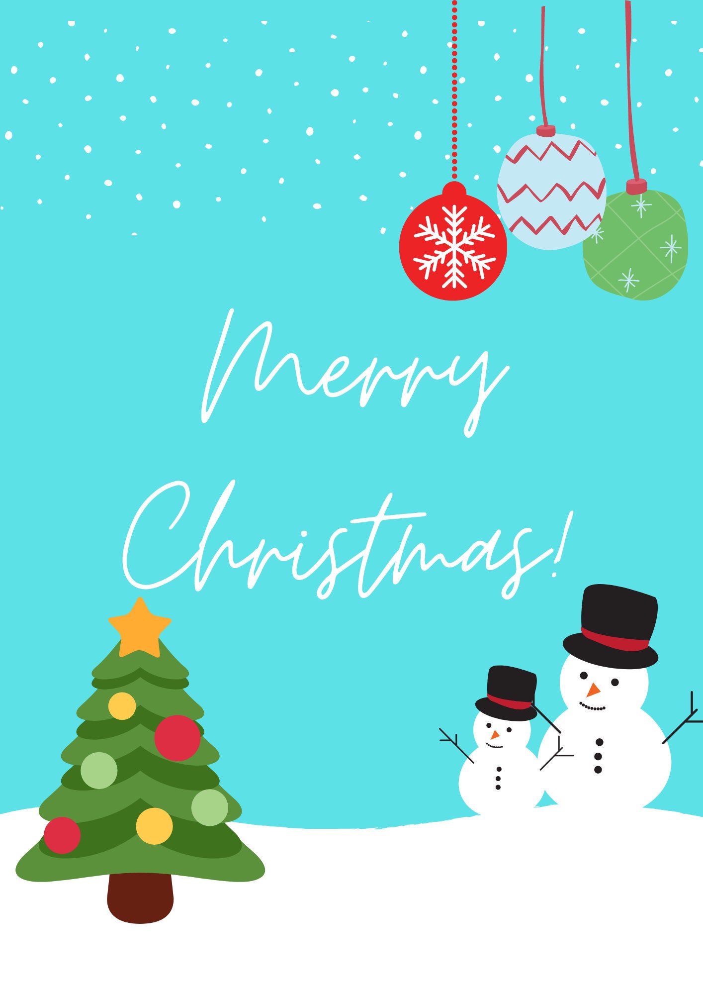 Merry Christmas Printable Poster Etsy España