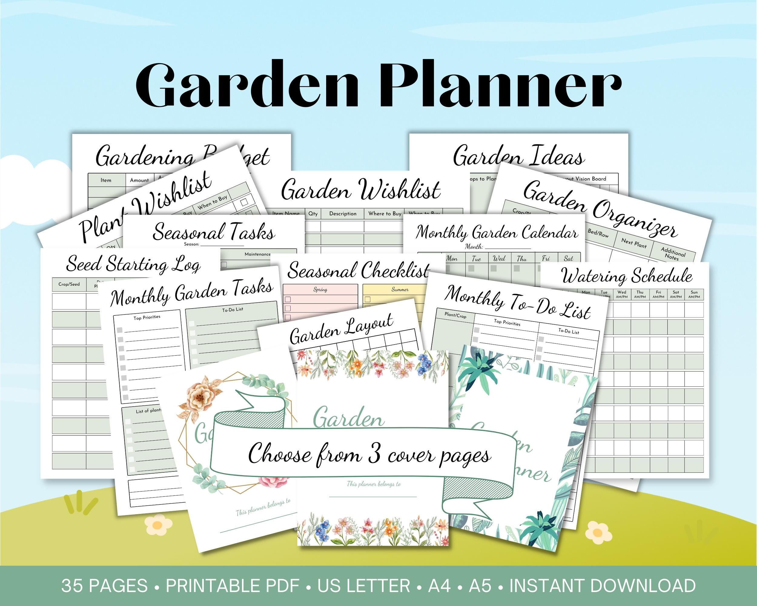 Printable Garden Planner Bundle, Vegetable Flower Garden Organization ...
