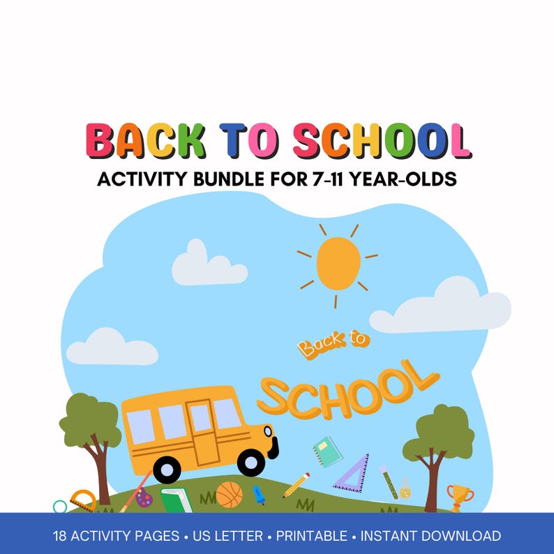 Back to School Activity Pack, Ages 7-11 (digital Download) - Etsy