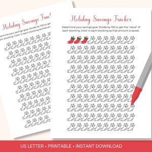 Holiday Savings Tracker, Christmas Savings Printable Challenge, Christmas Savings Tracker, Saving Money Tracker, Savings Tracker Printable