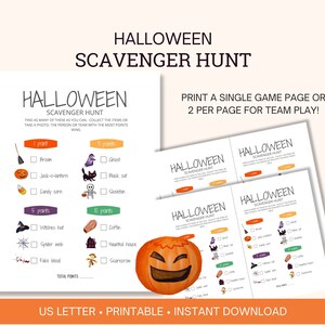 Halloween Scavenger Hunt, Halloween Activity For Kids And Teens, Printable Instant Download, Fall Scavenger Hunt, Printable kids games