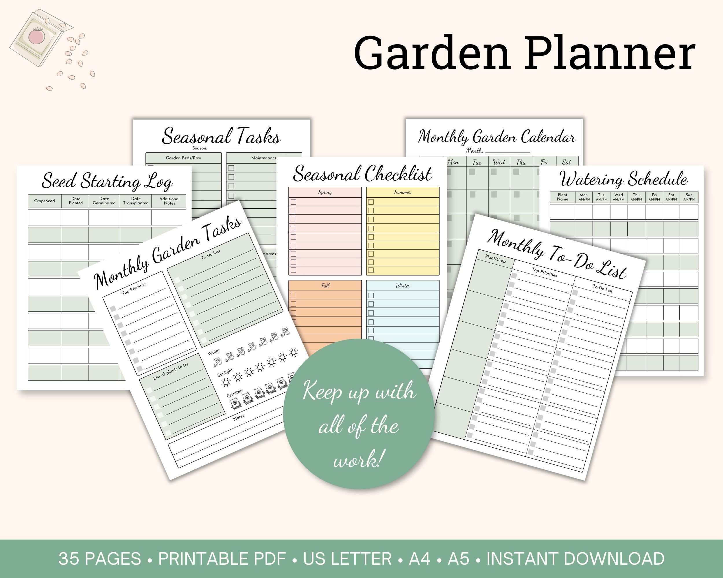 Garden Planner Printable Bundle for Vegetable and Flower Garden ...
