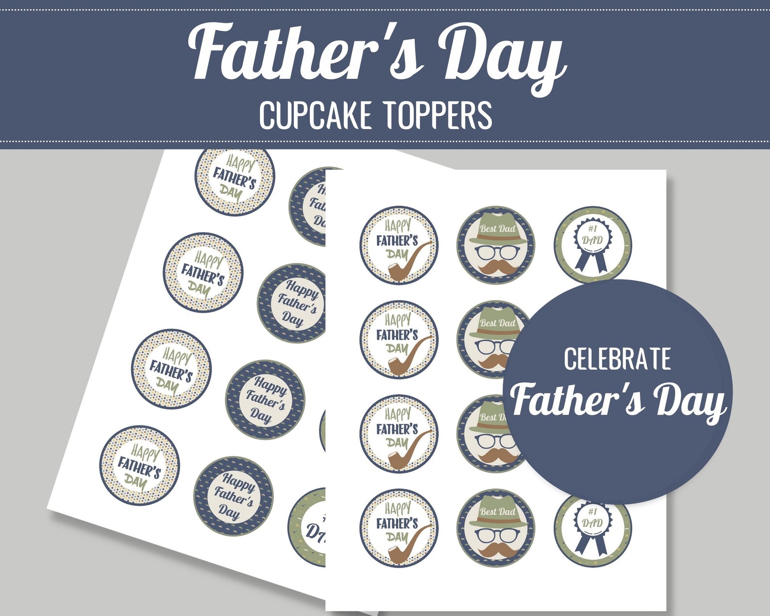 Father's Day Printable Cupcake Toppers Gift or Cookie Bag - Etsy UK
