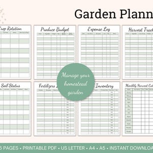 Garden Planner printable bundle for Vegetable and Flower Garden Organization, Homestead Gardening planner, Gardening Journal printable