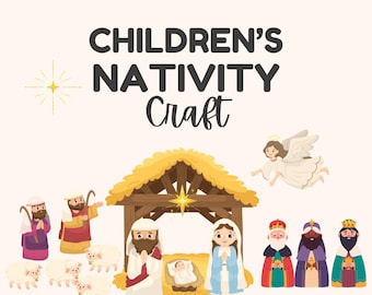 Printable Nativity Craft For Kids, Color Nativity Paper Craft Scene