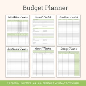 Printable Budget Planner Bundle | Finance & Savings Trackers (PDF)