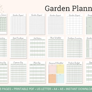 Garden Planner printable bundle for Vegetable and Flower Garden Organization, Homestead Gardening planner, Gardening Journal printable