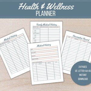 Health and Wellness Planner Printable | Etsy