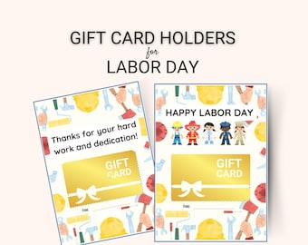 Labor Day Gift Card Holder, Employee Recognition (Printable PDF)