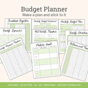 Printable Budget Planner Bundle | Finance & Savings Trackers (PDF)