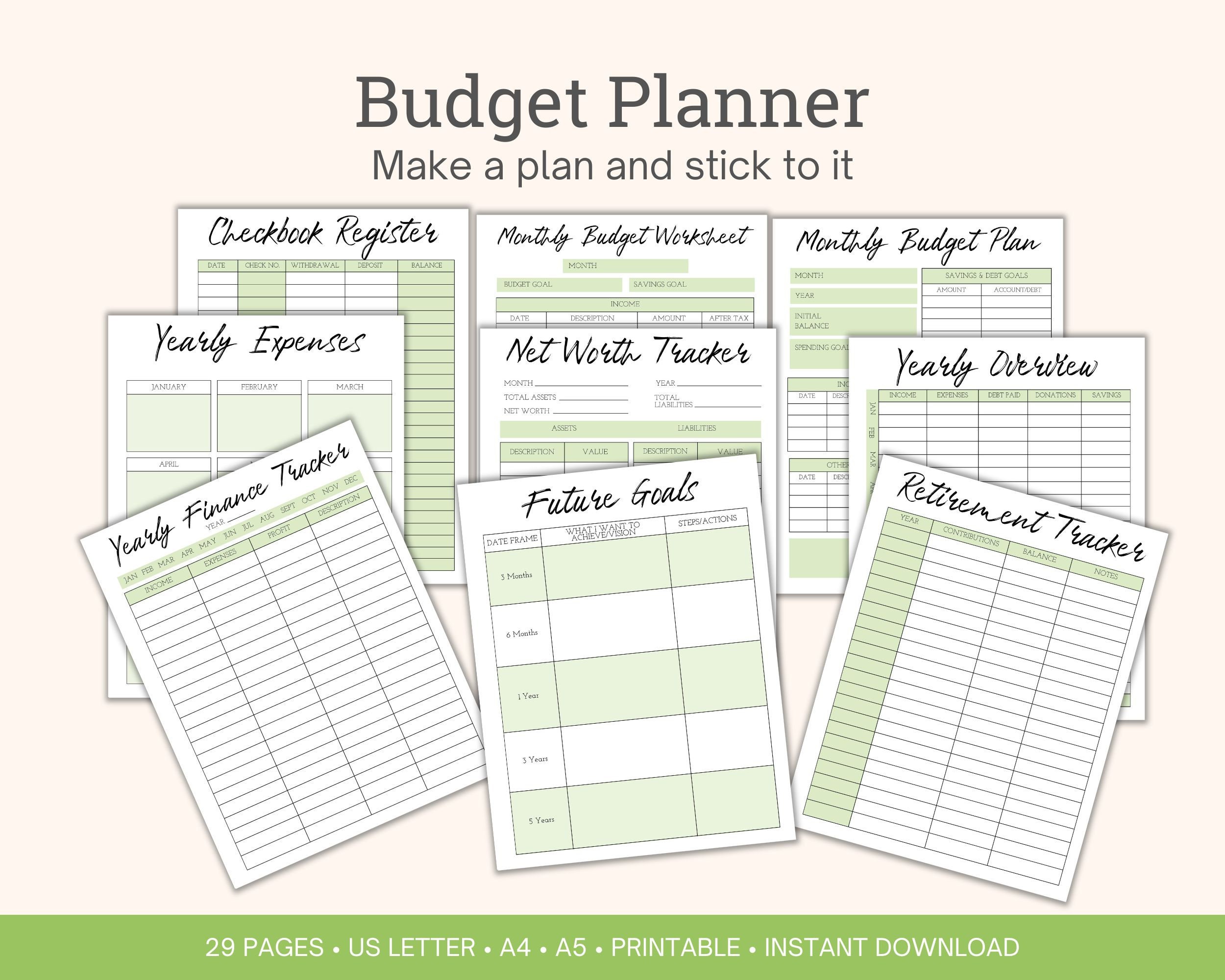 Printable Budget Planner Bundle | Finance & Savings Trackers (PDF) - Etsy