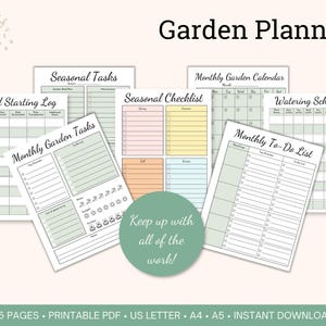 Garden Planner printable bundle for Vegetable and Flower Garden Organization, Homestead Gardening planner, Gardening Journal printable