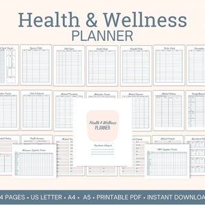 Health and Wellness Planner Printable, Health Care Binder, Medical ...