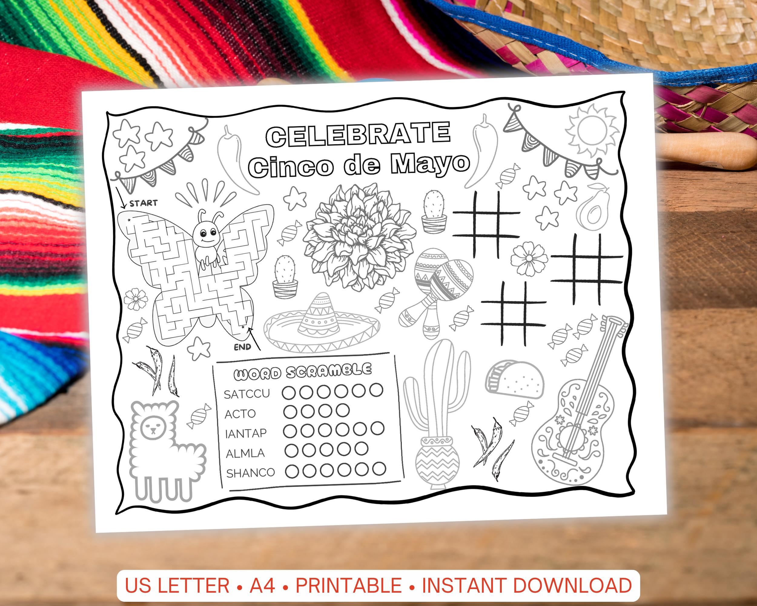 Cinco de Mayo Kids Activity Placemat (Printable PDF)