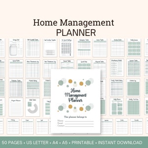 Home Management Binder Printable, Household Binder, Emergency Binder, Home Maintenance Binder, Life Planner, Home Management Planner
