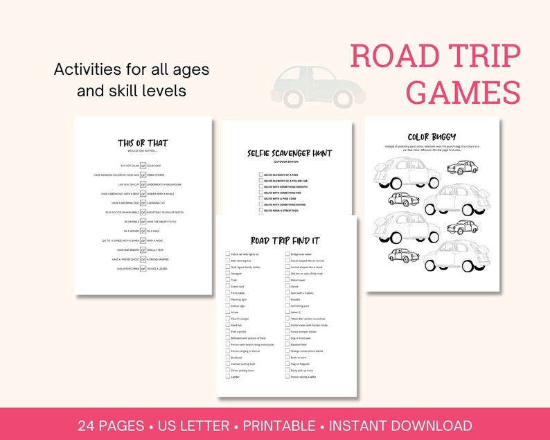 Road Trip Games Printable for Kids Car Games Kids Travel - Etsy Australia