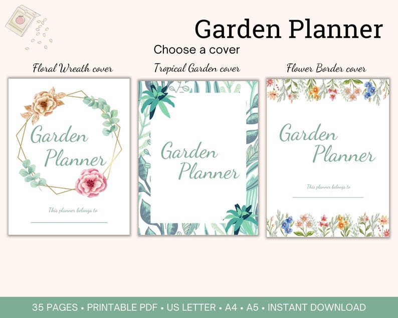 Garden Planner printable bundle for Vegetable and Flower Garden Organization, Homestead Gardening planner, Gardening Journal printable