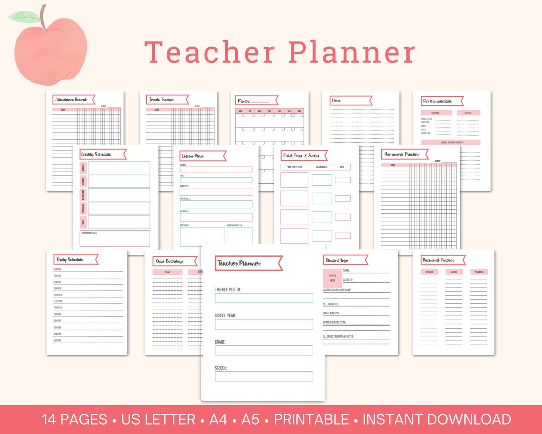 Teacher planner 2024 2025 pdf lesson planner goodnotes classroom