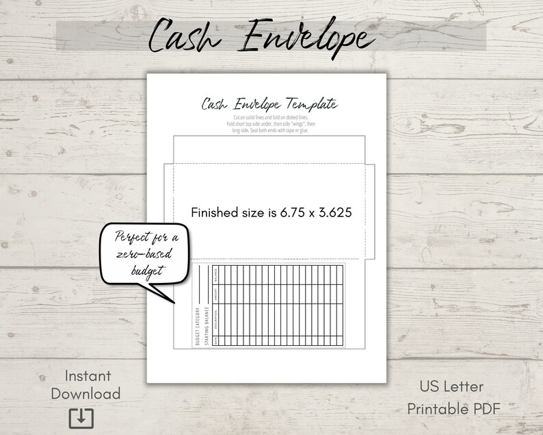Cash Envelope Printable Template, Cash Stuffing, Printable Cash