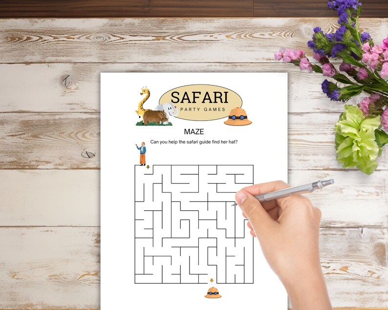 Safari or Junglethemed Birthday Printable Games for 912 Year Olds Etsy