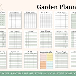 Garden Planner Printable Bundle for Vegetable and Flower Garden ...
